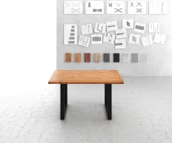EsstischEdge 140x90 Akazie Natur Metall Schmal schwarz Live- Sofort versandfertig