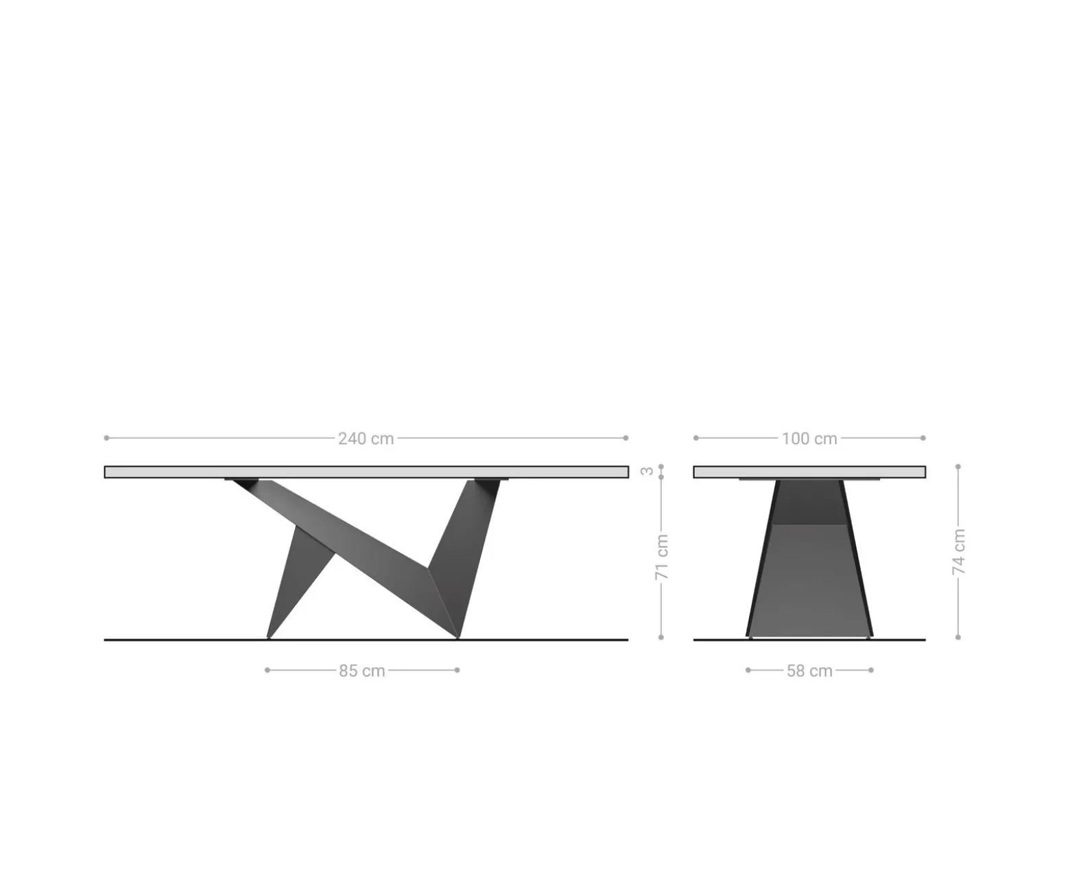 EsstischEdge 240x100 Akazie Natur Origami Metallic Gold Live- Versandfertig ca. 24.08.26