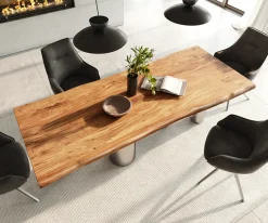 EsstischEdge 240x100 Akazie Natur Pilier Edelstahl gebürstet Live- Sofort versandfertig
