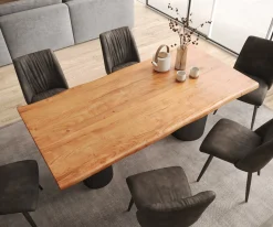 EsstischEdge 200x100 Akazie Natur Troa Metall Schwarz Live- Sofort versandfertig