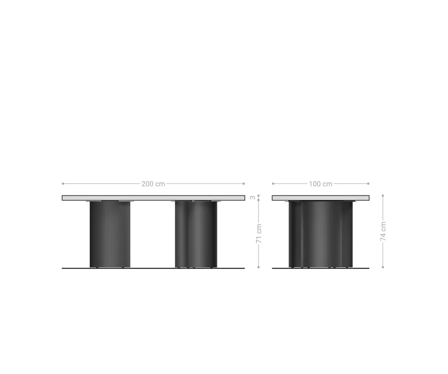 EsstischEdge 200x100 Akazie Natur Troa Metall Schwarz Live- Sofort versandfertig