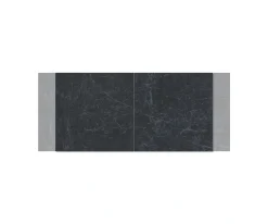 EsstischEdge 180-220x100cm Keramik Laminam®Nero Greco Anthrazit Kreuzgestell Rechteck Edelstahl ausziehbar Sofort versandfertig