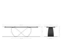 EsstischEdge 300x100cm Keramik Minas Melange Weiß-Beige Infinity Metall Effektfinish Titan Sofort versandfertig