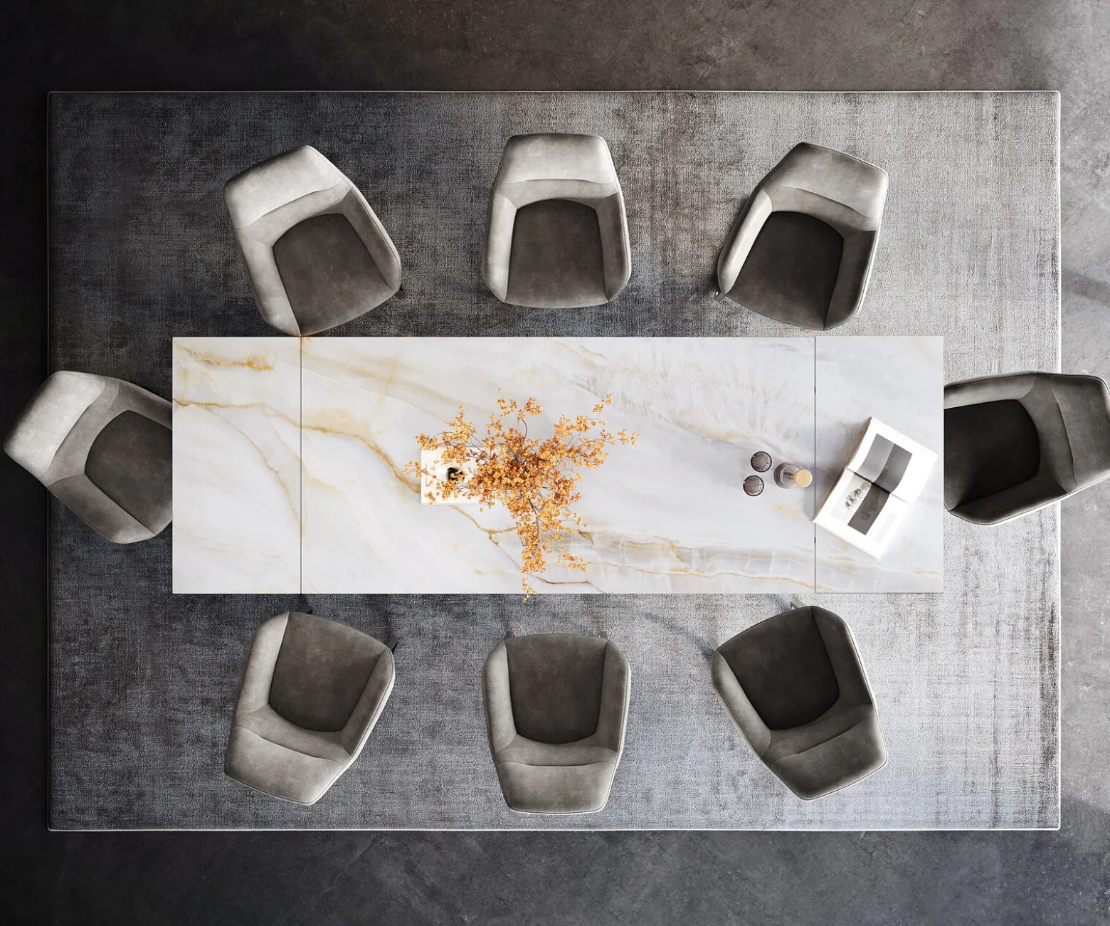 EsstischEdge 200-300x100 cm Keramik Onyx Pearl Kreuzgestell Rechteck Edelstahl Graphit ausziehbar Sofort versandfertig