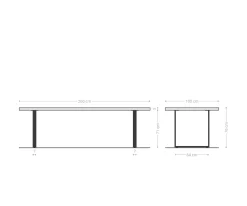 EsstischEdge 260x100 Eiche Natur Metall Schmal schwarz Live- Versandfertig ca. 14.11.26