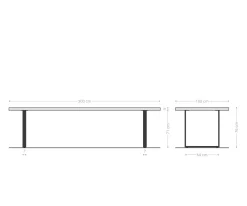 EsstischEdge 300x100 Eiche Natur Metall Schmal schwarz Versandfertig ca. 14.11.26