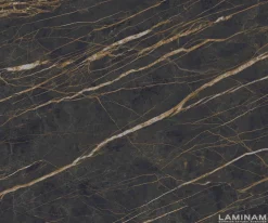 EsstischEdge 200-300x100 Keramik Laminam®Noir Desir Braun W-Gestell Schwarz ausziehbar Sofort versandfertig