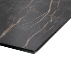EsstischEdge 200-300x100 Keramik Laminam®Noir Desir Braun W-Gestell Schwarz ausziehbar Sofort versandfertig