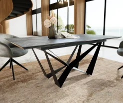 EsstischEdge 200-300x100 Keramik Laminam®Nero Greco Anthrazit Spider Flachstahl Schwarz ausziehbar Sofort versandfertig