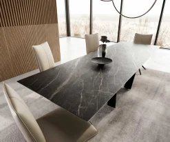 EsstischEdge 200-300x100 Keramik Laminam®Noir Desir Braun Spider Flachstahl Schwarz ausziehbar Sofort versandfertig