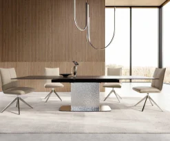 EsstischEdge 200-300x100 Keramik Laminam®Noir Desir Braun Wave Edelstahl ausziehbar Sofort versandfertig