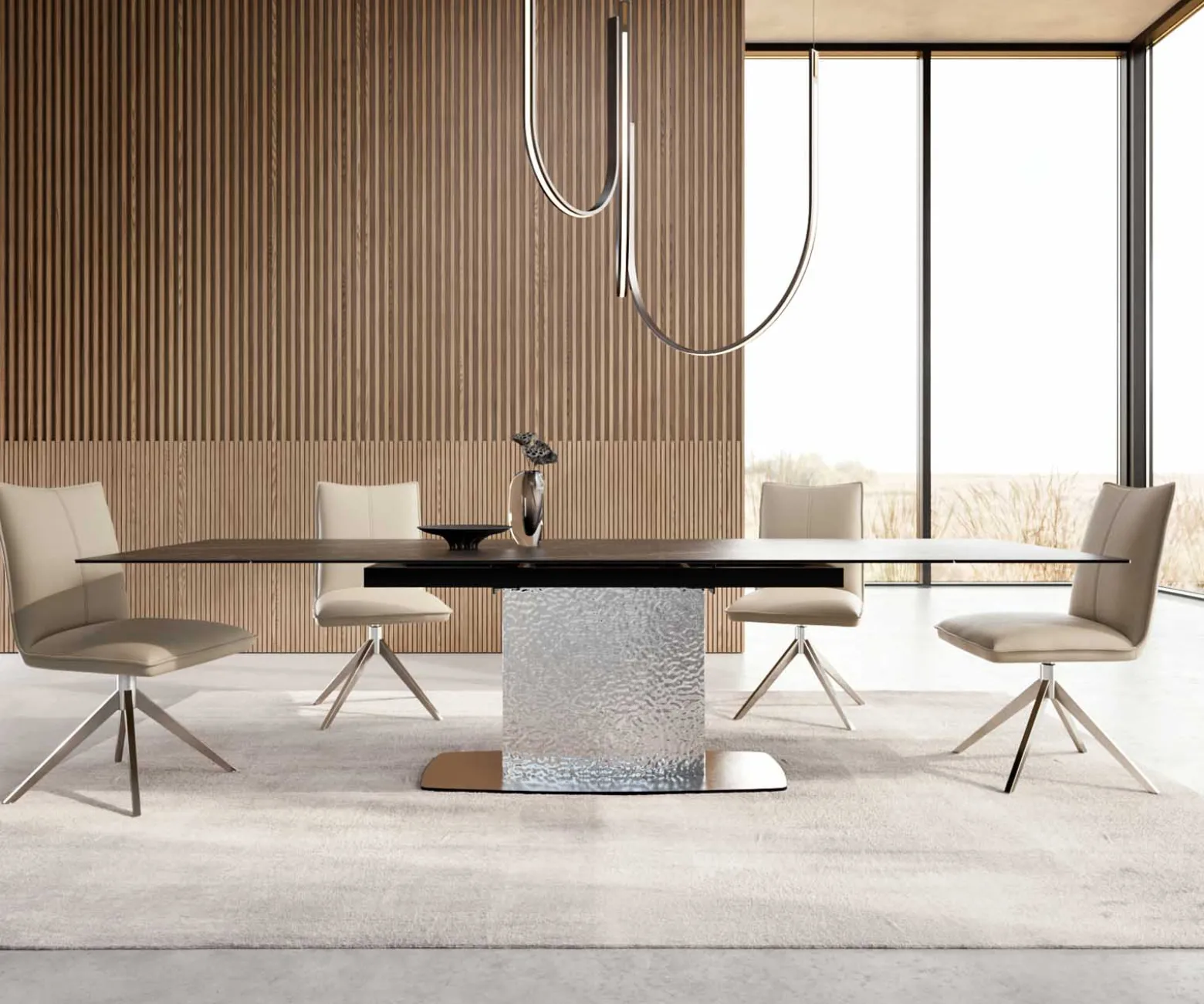 EsstischEdge 200-300x100 Keramik Laminam®Noir Desir Braun Wave Edelstahl ausziehbar Sofort versandfertig