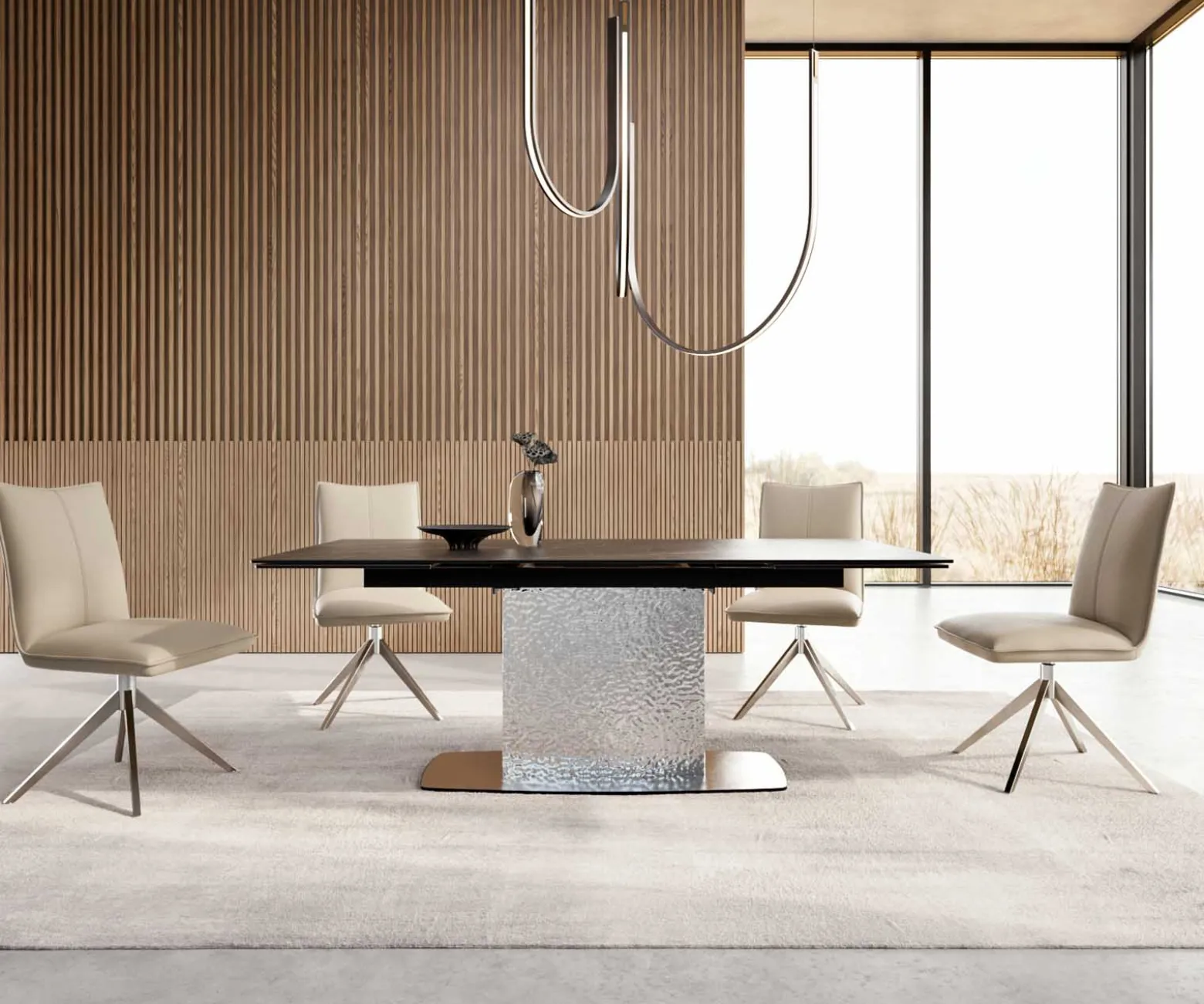 EsstischEdge 200-300x100 Keramik Laminam®Noir Desir Braun Wave Edelstahl ausziehbar Sofort versandfertig