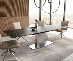 EsstischEdge 200-300x100 Keramik Laminam®Noir Desir Braun Wave Edelstahl ausziehbar Sofort versandfertig