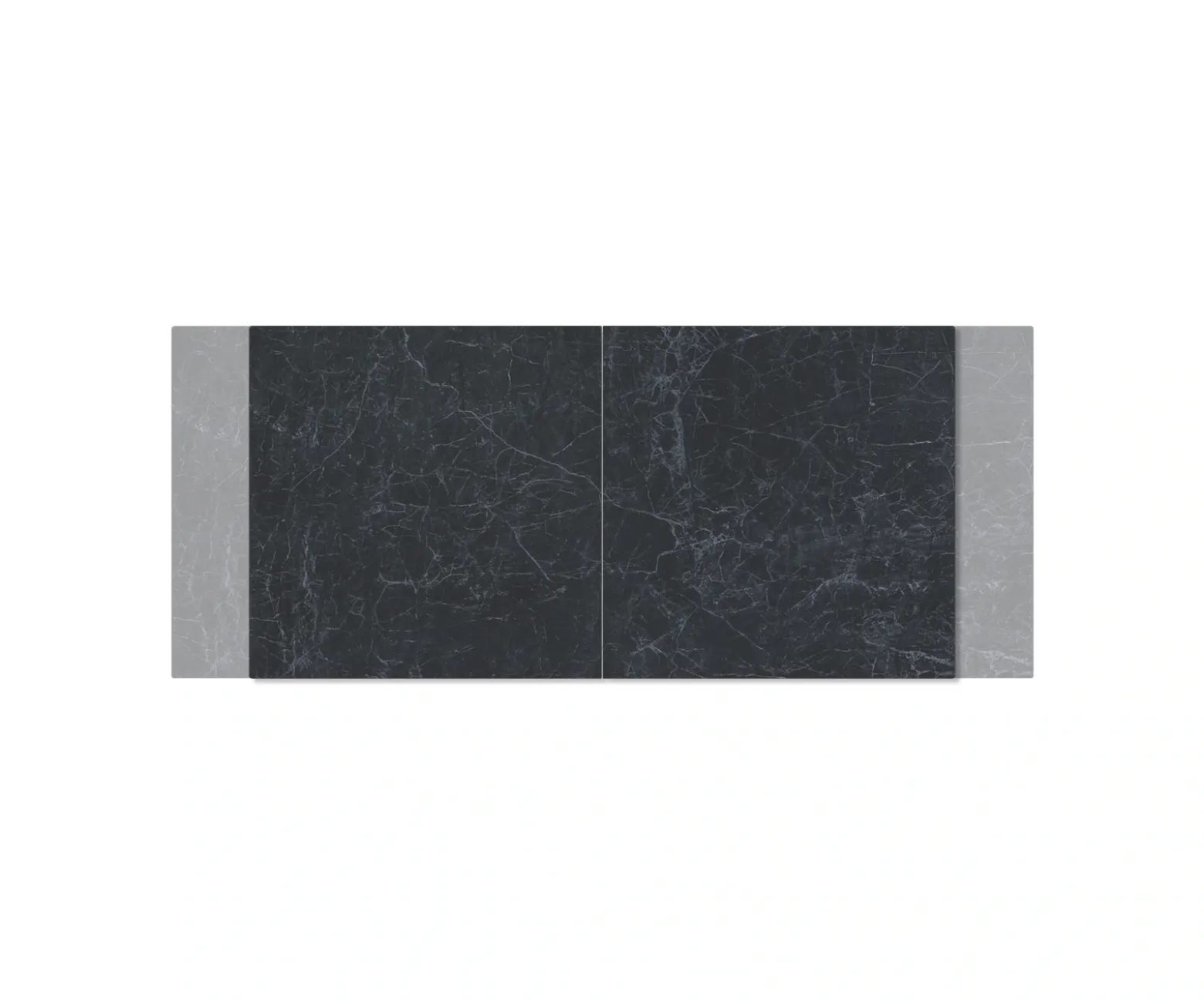 EsstischEdge 180-220x100 Keramik Laminam®Nero Greco Anthrazit W-Gestell Schwarz ausziehbar Sofort versandfertig