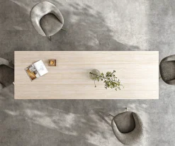 EsstischEdge 200-300x100 Keramik Laminam® Travertino Bianco Creme-Weiß Infinity Metall Effektfinish Titan ausziehbar Sofort versandfertig