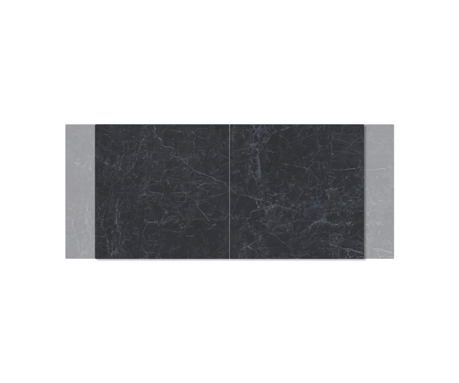 EsstischEdge 180-220x100 Keramik Laminam®Nero Greco Anthrazit Wave Edelstahl ausziehbar Sofort versandfertig