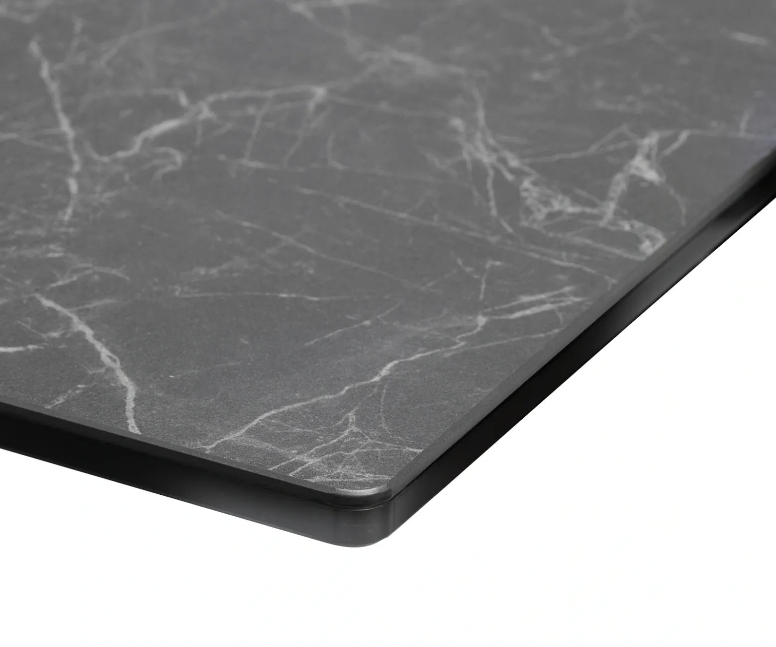 EsstischEdge 180-220x100 Keramik Laminam®Nero Greco Anthrazit Wave Edelstahl ausziehbar Sofort versandfertig