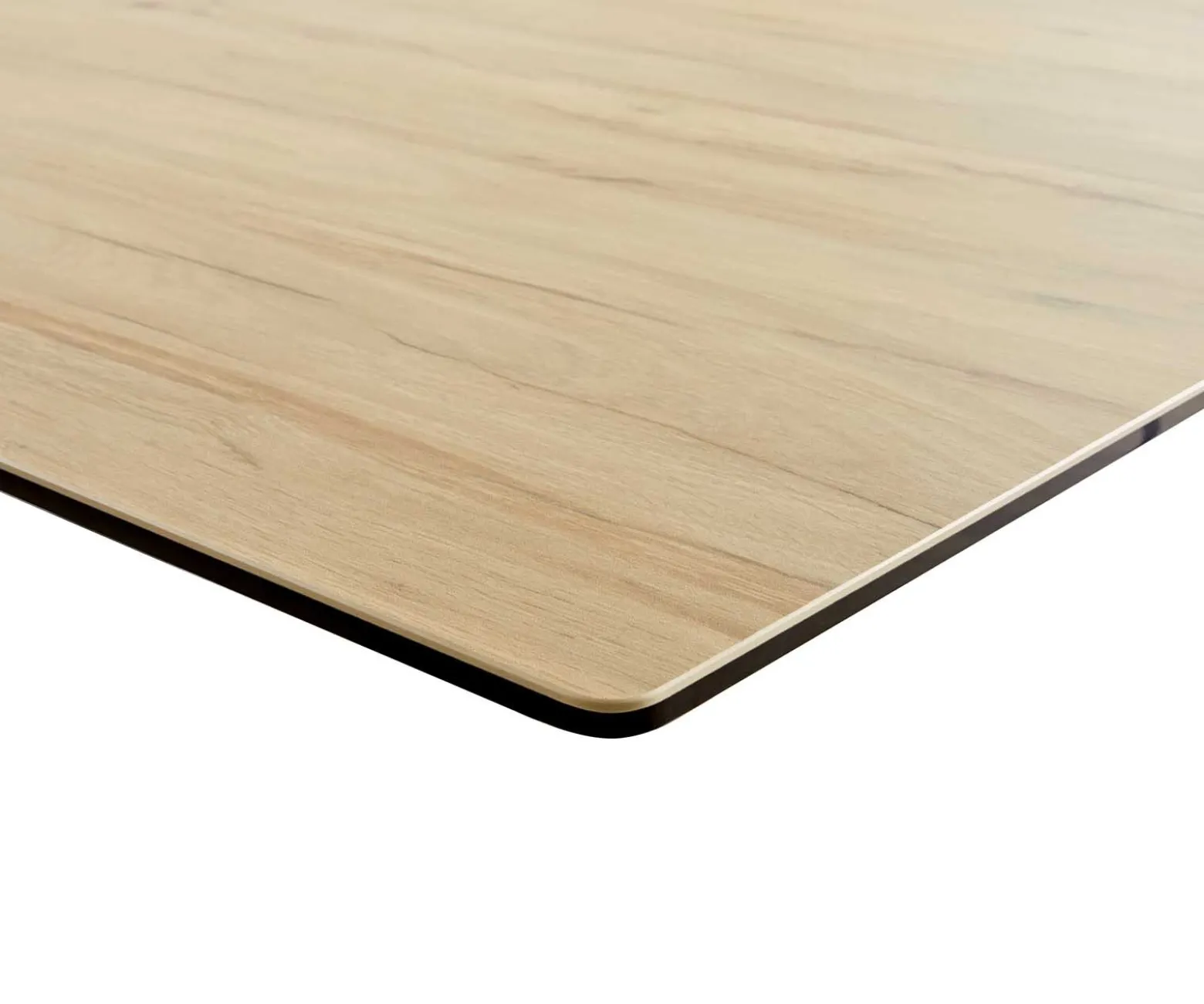 EsstischEdge 180-220x100 Keramik Laminam® Sabbia Eichefarbig W-Gestell Effektfinish Titan Ausziehbar Sofort versandfertig