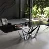 EsstischEdge 200-300x100 Reliefglas Rauchschwarz 3D-Design Spider Flachstahl Edelstahl ausziehbar Sofort versandfertig