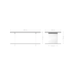 EsstischEdge 200x100x2,5-3 Eiche Natur Glas Live- Sofort versandfertig