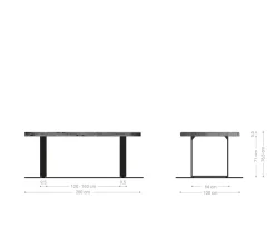EsstischEdge 200x100 XL Akazie Braun Edelstahl Schmal Live- Versandfertig ca. 06.11.26