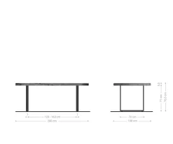 EsstischEdge 200x100 XL Akazie Braun Metall Schmal schwarz Live- Versandfertig ca. 06.11.26