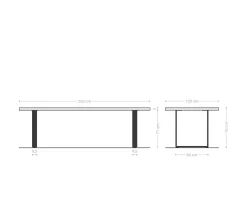 EsstischEdge 260x100 XL Akazie Braun Edelstahl Schmal Live- Sofort versandfertig
