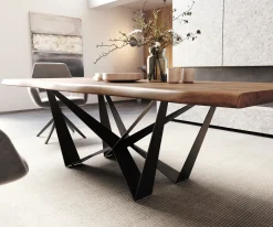 EsstischEdge 260x100 XL Akazie Braun Spider Flachstahl Schwarz Live- Sofort versandfertig