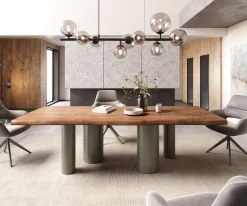 EsstischEdge 260x100 XL Akazie Braun Pilier Metall Effektfinish Titan Live- Sofort versandfertig