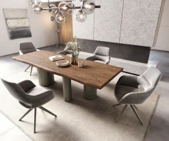EsstischEdge 260x100 XL Akazie Braun Troa Metall Effektfinish Titan Live- Sofort versandfertig