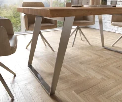 EsstischEdge 160x90 XL Akazie Natur Edelstahl Schräg Live- Sofort versandfertig