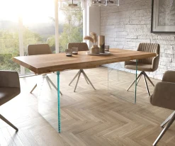 EsstischEdge 180x90 XL Akazie Natur Glas Live- Sofort versandfertig