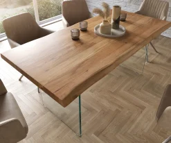 EsstischEdge 180x90 XL Akazie Natur Glas Live- Sofort versandfertig