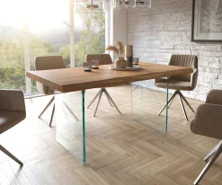 EsstischEdge 160x90 XL Akazie Natur Glas Live- Sofort versandfertig