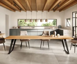 EsstischEdge 300x100 XL Akazie Natur Metall Schräg Live- Sofort versandfertig