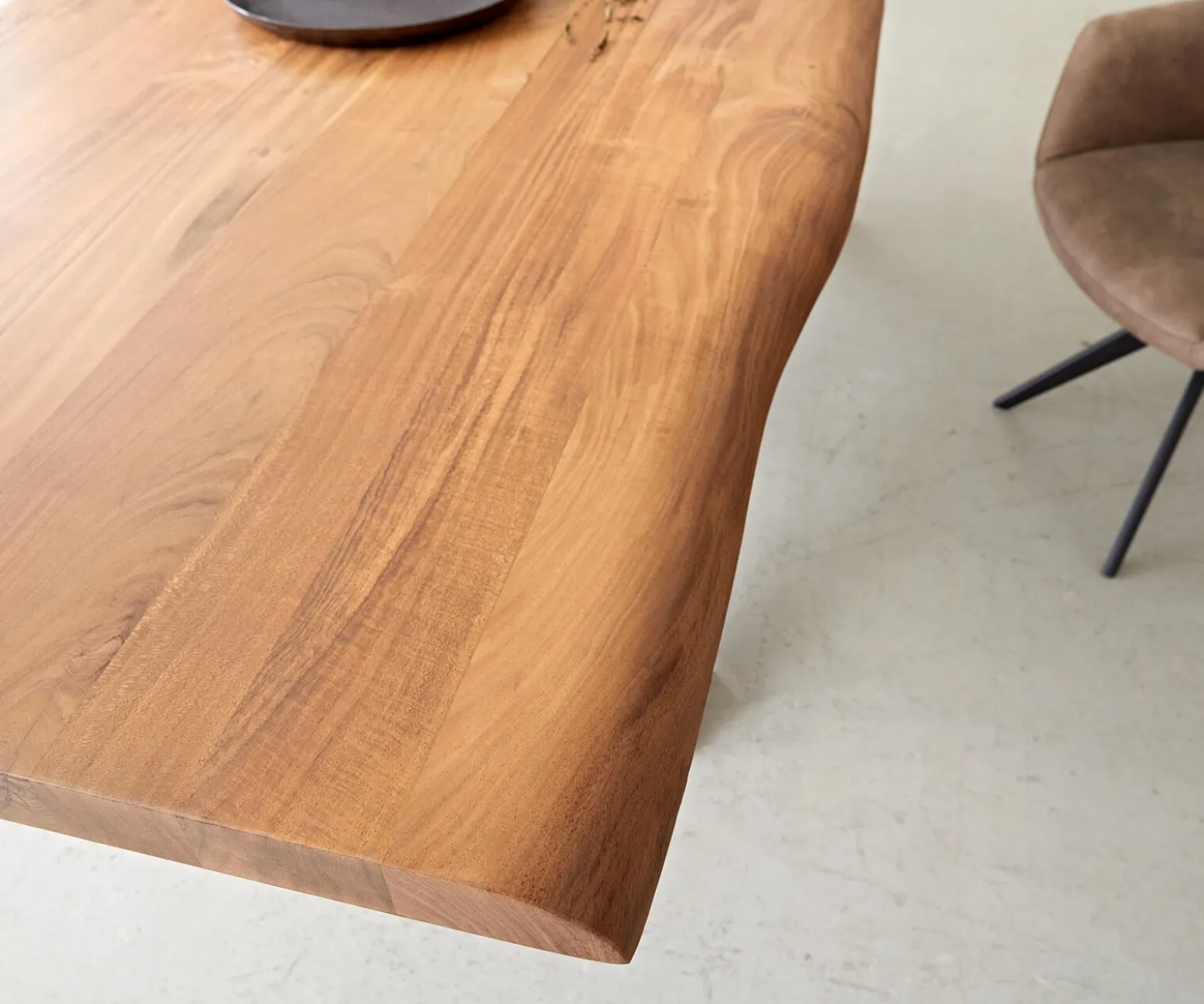 EsstischEdge 260x100 XL Akazie Natur Kreuzgestell Rechteck Edelstahl Live- Sofort versandfertig