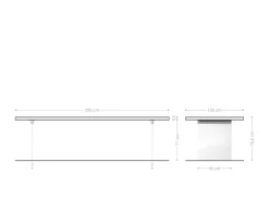 EsstischEdge 280x100 XL Akazie Natur Glas Live- Sofort versandfertig