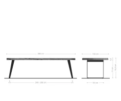 EsstischEdge 280x100 XL Akazie Natur Edelstahl Schräg Live- Sofort versandfertig