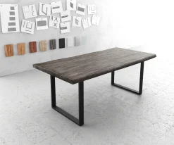 EsstischEdge 200x100 XL Akazie Platin Metall Schmal schwarz Live- Versandfertig ca. 07.11.26
