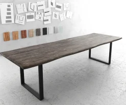 EsstischEdge 300x100 XL Akazie Platin Metall Schmal schwarz Live- Versandfertig ca. 06.11.26