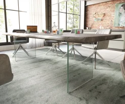 EsstischEdge 260x100 XL Akazie Platin Glas Live- Sofort versandfertig
