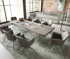 EsstischEdge 260x100 XL Akazie Platin Glas Live- Sofort versandfertig
