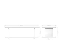 EsstischEdge 260x100 XL Akazie Platin Glas Live- Sofort versandfertig