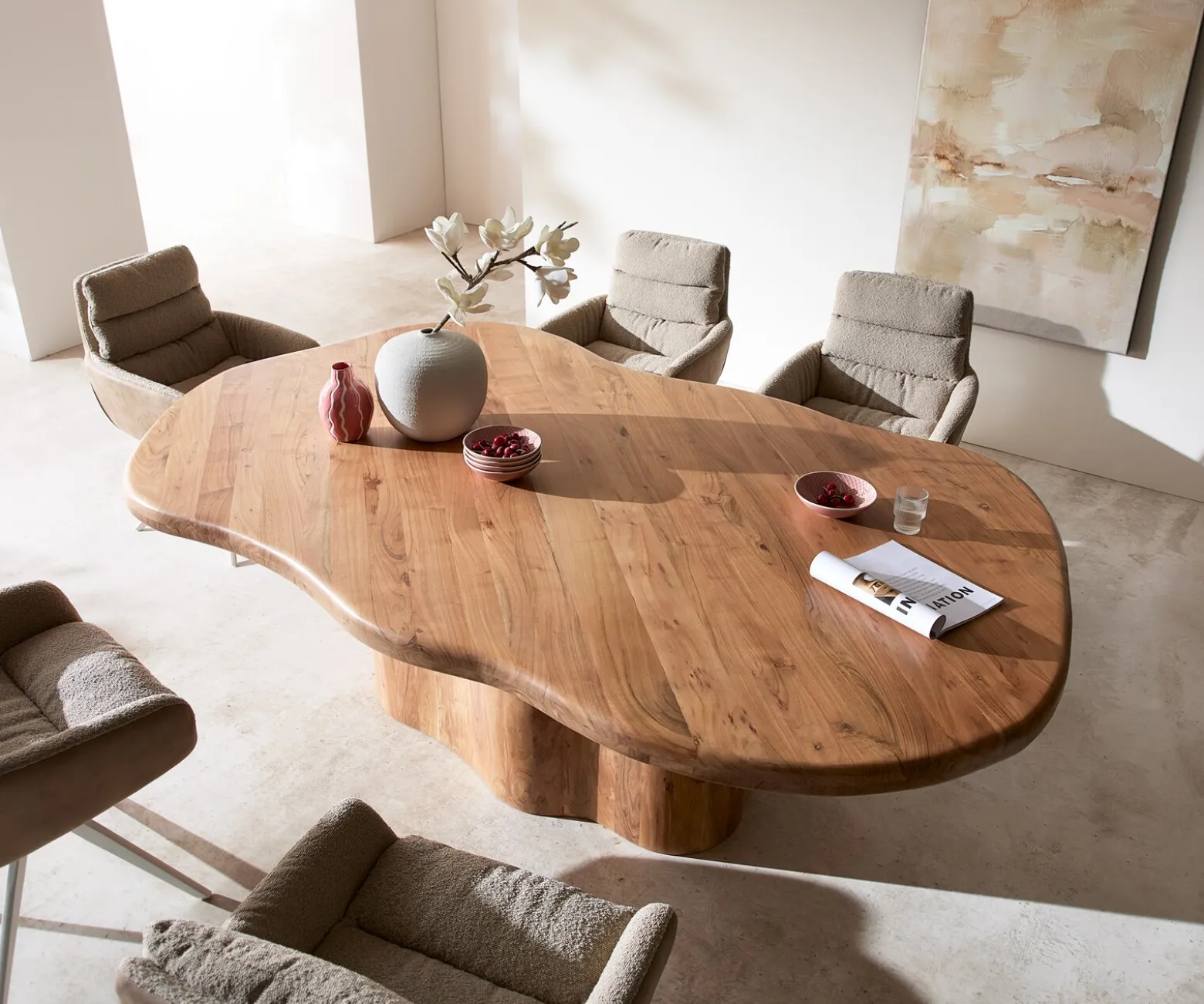 EsstischHerkon 240x140 Akazie Natur Holzgestell Sofort versandfertig