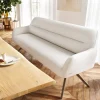 EsszimmerbankTaya-Flex 200 cm Bouclé Creme-Weiß Kreuzgestell kantig Effektfinish Titan Taschenfederkern Sofort versandfertig