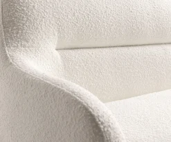 EsszimmerbankTaya-Flex 200 cm Bouclé Creme-Weiß Kufengestell flach Schwarz Taschenfederkern Sofort versandfertig