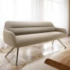 EsszimmerbankTaya-Flex 200 cm Bouclé Schlamm Kreuzgestell kantig Effektfinish Titan Taschenfederkern Sofort versandfertig
