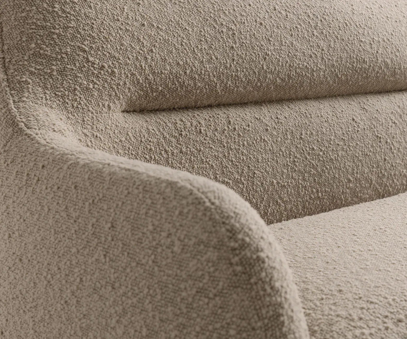 EsszimmerbankTaya-Flex 200 cm Bouclé Schlamm Kreuzgestell kantig Effektfinish Titan Taschenfederkern Sofort versandfertig