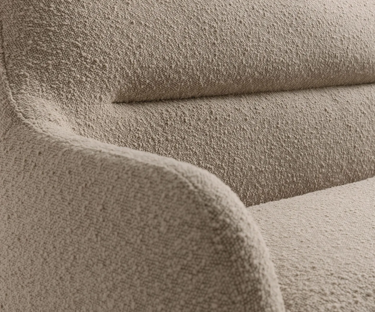 EsszimmerbankTaya-Flex 200 cm Bouclé Schlamm Kreuzgestell kantig Graphit Taschenfederkern Sofort versandfertig